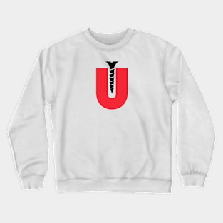 Screw U Icon - Funny Construction Carpentry Woodworking Crewneck Sweatshirt